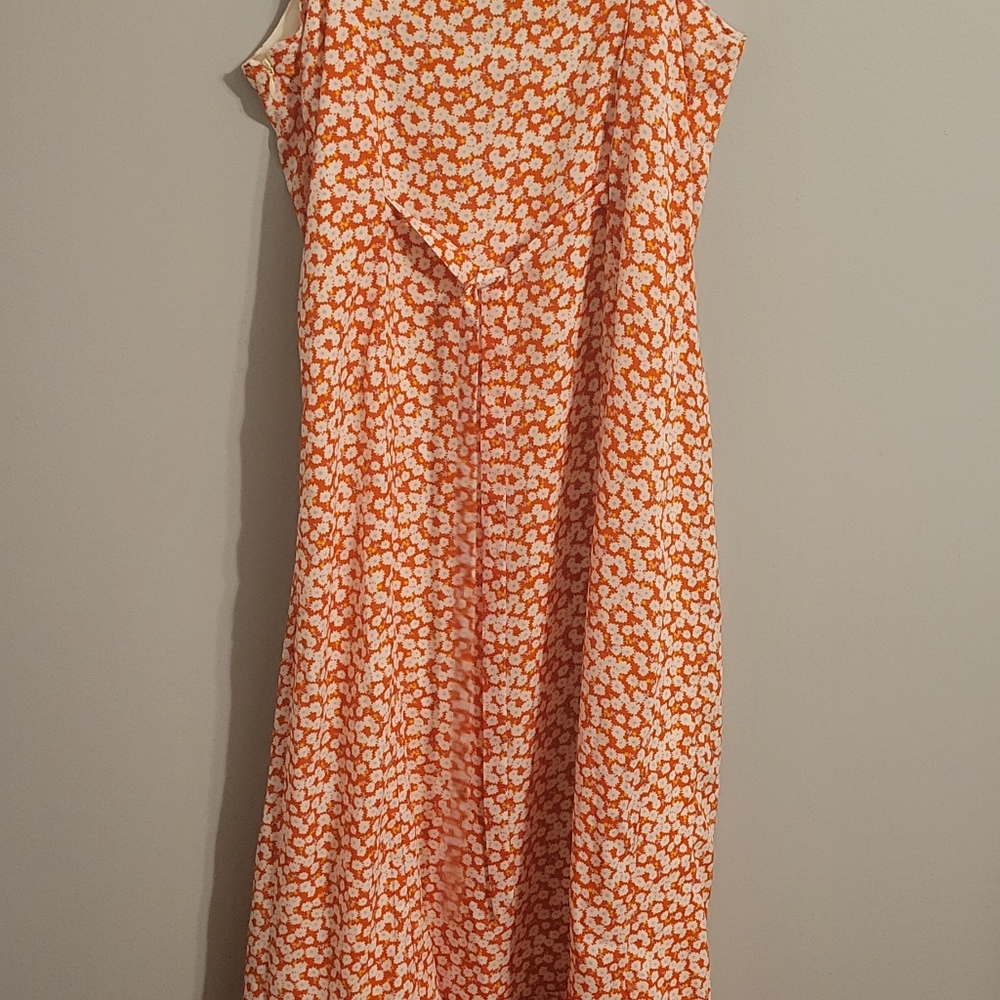 Lulu's Red & White Floral Midi Dress - Picture 7 of 8